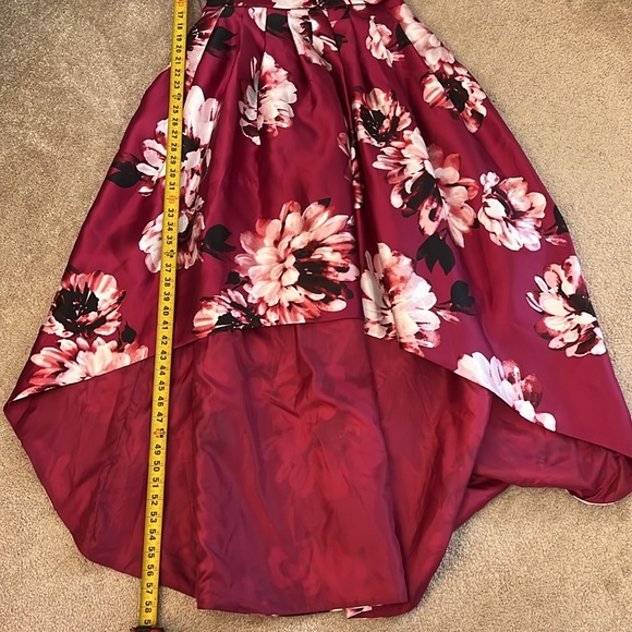 Tahari Arthur S. Levine Floral Mikado High Low Dress Size 12 - Picture 9 of 14